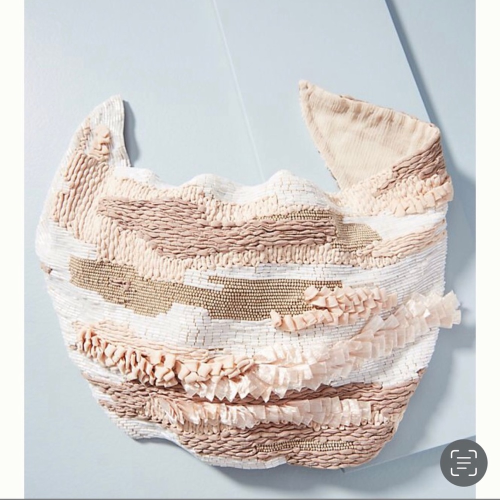 Mignonne Gavigan Ruthie Raffia light pink scarf necklace